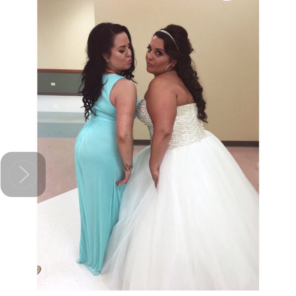 Bling out plus size wedding dress from David’s bridal!